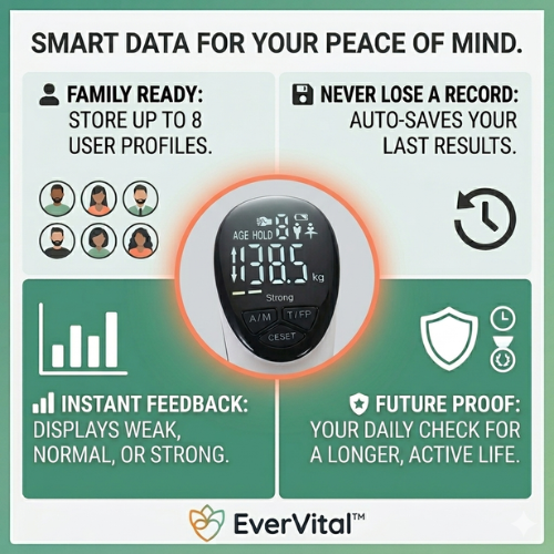 EverVital™ Precision Grip: Digital Longevity & Rehab Tracker